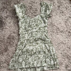 Francesca's Collections Olive Floral Mini Dress